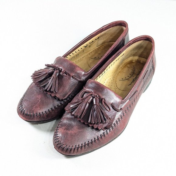 SANTONI Italian leather tassel loafers mens size 8 - 8.5, driving slip-on shoes - Picture 1 of 13